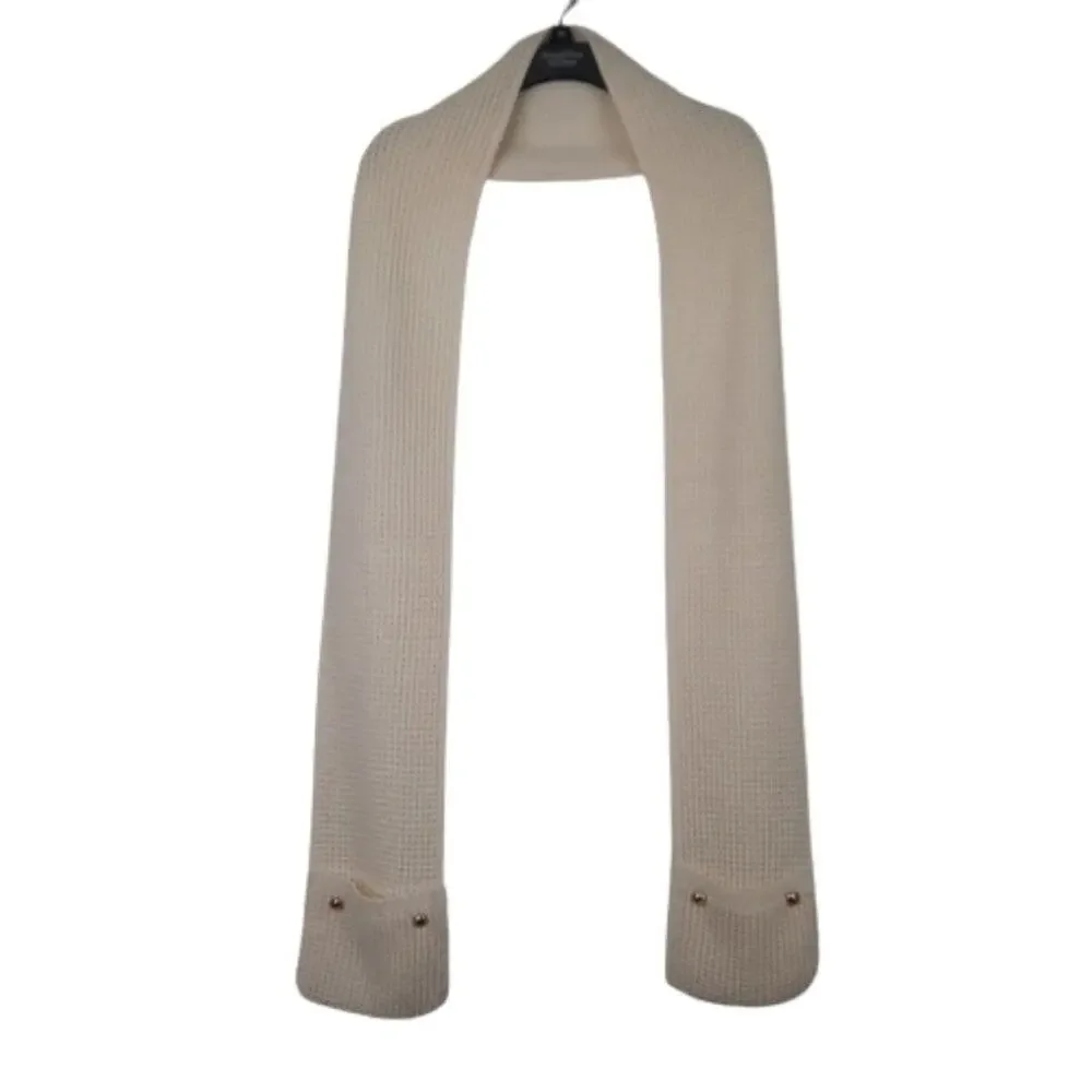 Michael Kors ivory white knit scarf wool blend